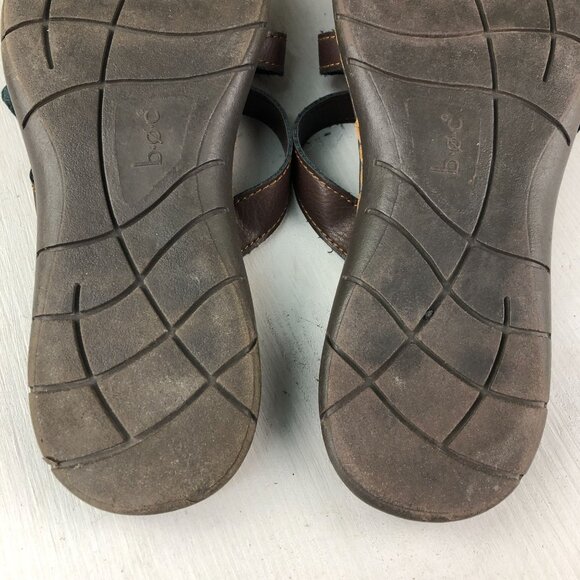 BOC Women's Size 7M Brown Open Toe Flower Applique Slip On Slides Sandals - Picture 9 of 13